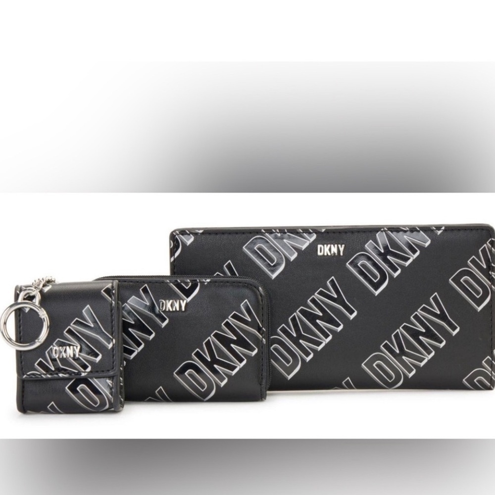 DKNY Women’s Casual Phoenix Box Set Classic Wallet Bi-Fold Wallet+Card+iPod Case - Picture 9 of 10